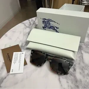 NEW Burberry | Nova Check Sunglasses Unisex Smaller Frame “Code Square” 198269002_0.jpg main image 2